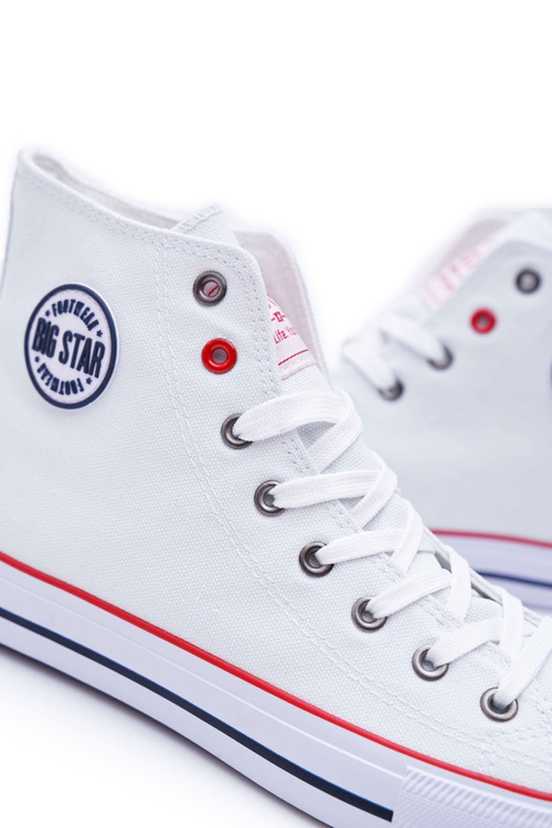 Big Star Wysokie Męskie Białe Trampki T174106