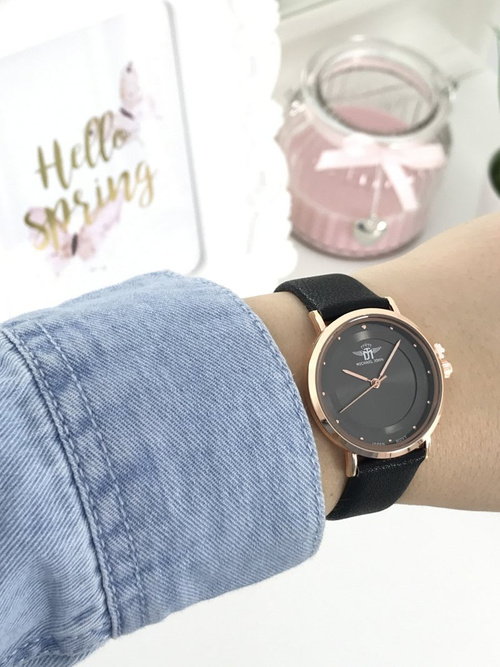 Damski Zegarek Michael John Paule Czarny