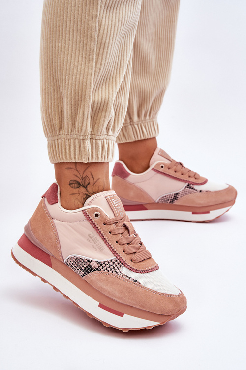 Modne Sneakersy Memory Foam System Big Star LL274366 Różowe