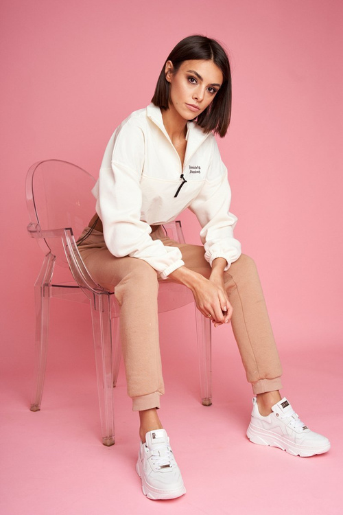 Damskie Sportowe Skórzane Obuwie GOE Białe FF2N3018