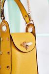 Mała Damska Torebka Z Ozdobą Żółta Ellies