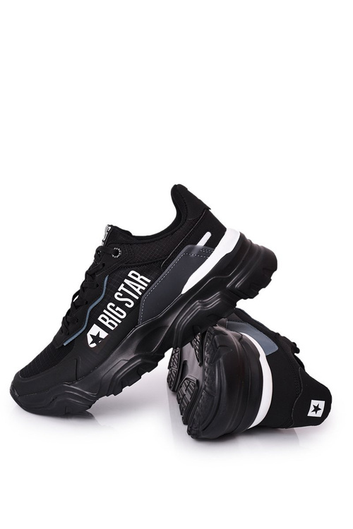 Męskie Sportowe Buty Memory Foam Big Star HH174209 Czarno-Niebieskie
