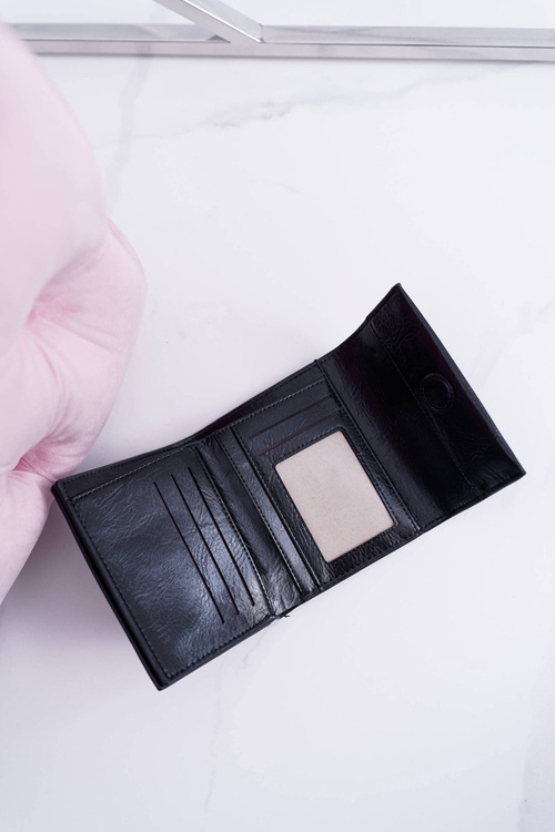 Portfel Damski Klasyczny Mały Czarny Na Magnes