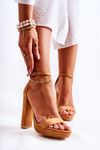 Klasyczne Sandały Na Wysokim Obcasie Camel Baleira