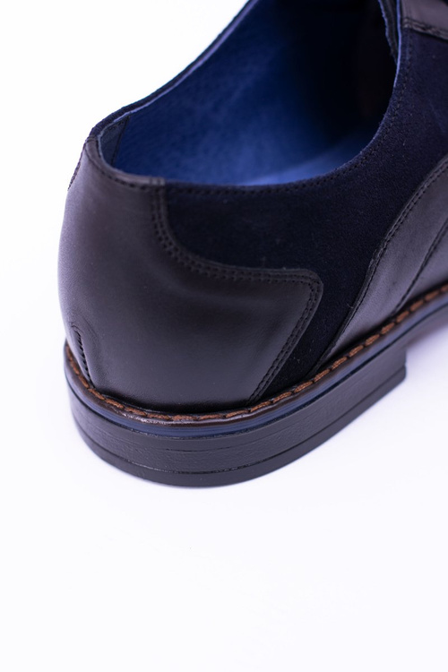 Nikopol Czarne Skórzane Męskie Półbuty Zinedine