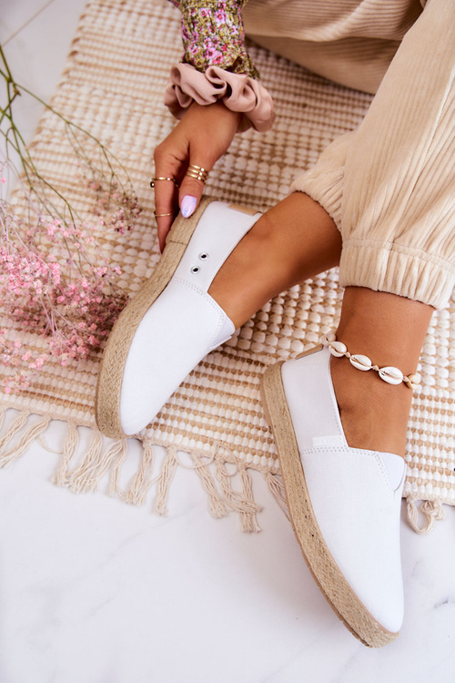 Modne Damskie Espadryle Cross Jeans JJ2R4001C Białe