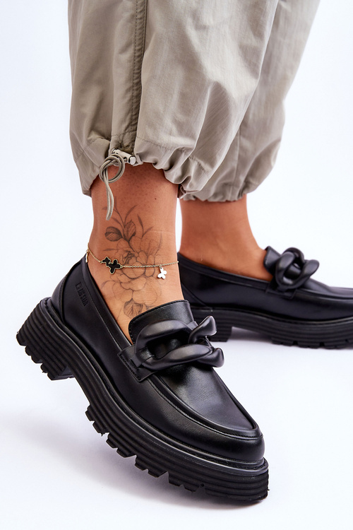 Skórzane Mokasyny Półbuty Big Star LL274580 Czarne