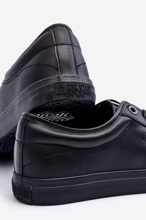 Męskie Trampki Z Eko Skóry Czarne Big Star JJ174234