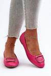 Baleriny Z Ozdobą Eko Skórzane Fuksja Enicoria
