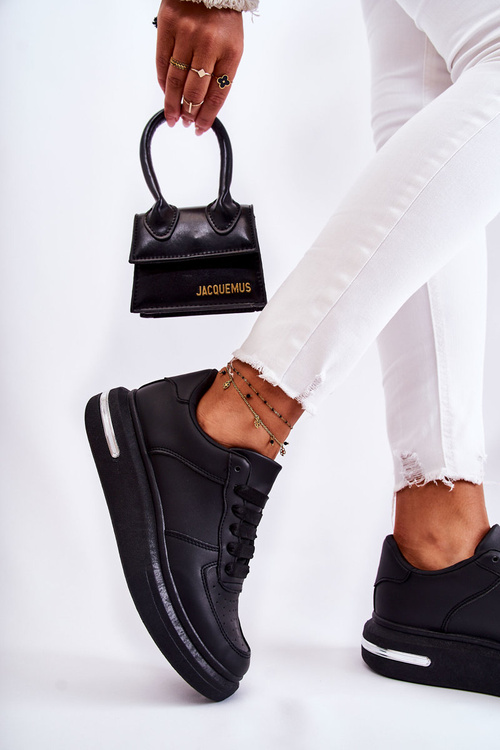 Klasyczne Skórzane Buty Sportowe Czarne Jennys