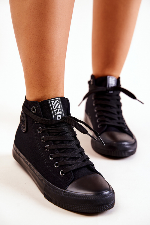 Damskie Wysokie Trampki Big Star FF274A170 Czarne