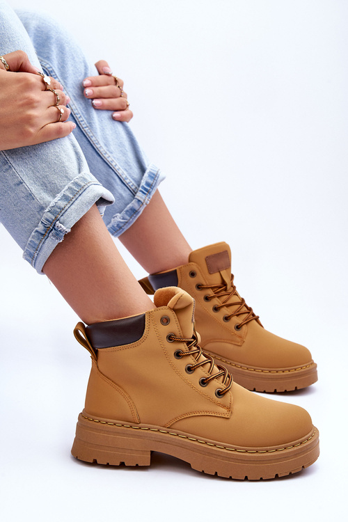 Damskie Trapery Botki Ocieplane Brązowe Corbin