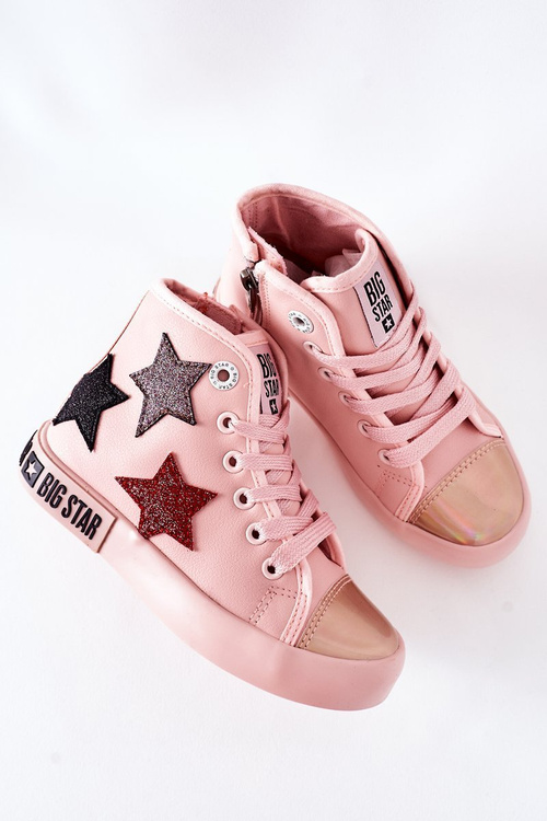 Dziecięce Wysokie Trampki Z Suwakiem BIG STAR II374030 Różowe