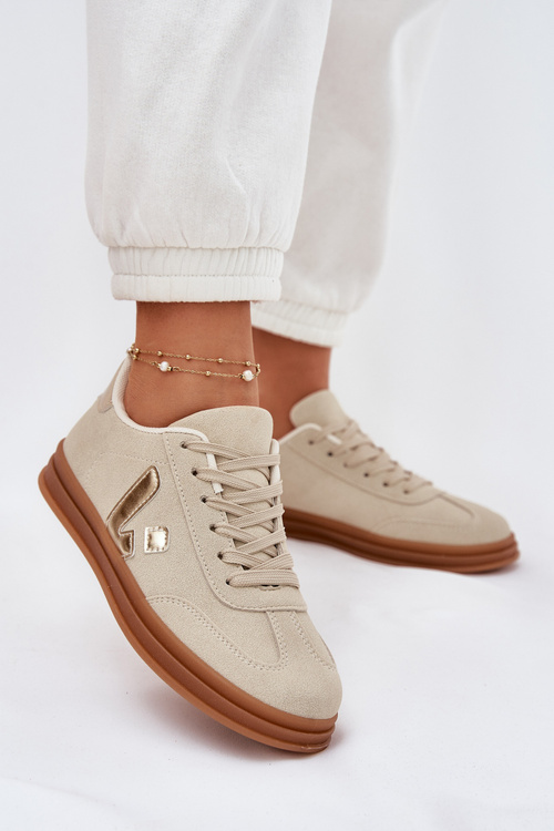 Sneakersy Damskie Eko Zamszowe Beżowe Micca