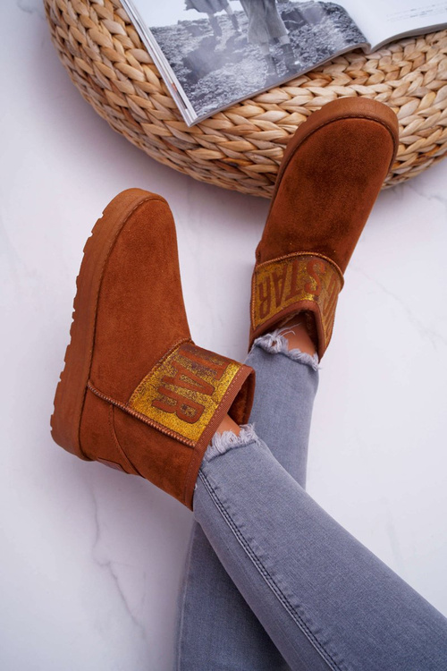 Damskie Botki Śniegowce Ocieplane Brązowe Big Star EE274259