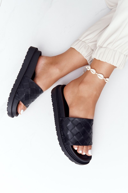 Klapki Damskie Na Platformie Big Star HH274684 Czarne