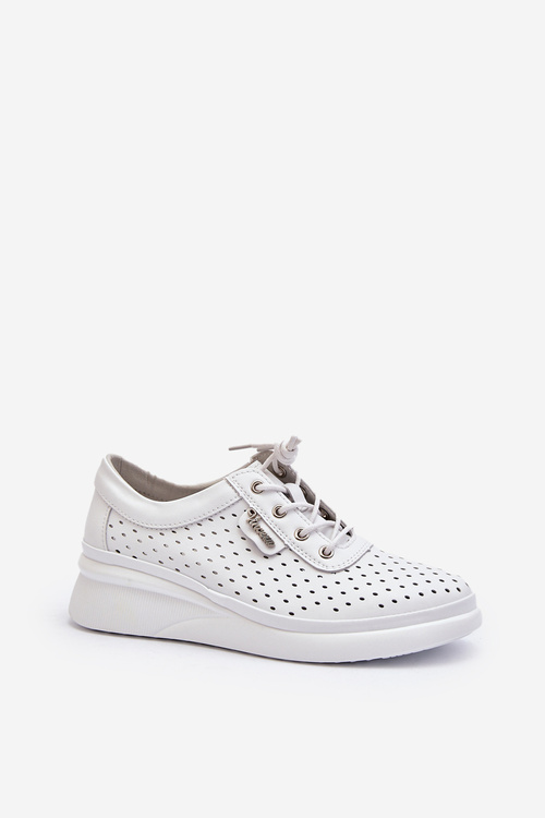 Damskie Skórzane Trampki Sportowe Buty Białe Brumia