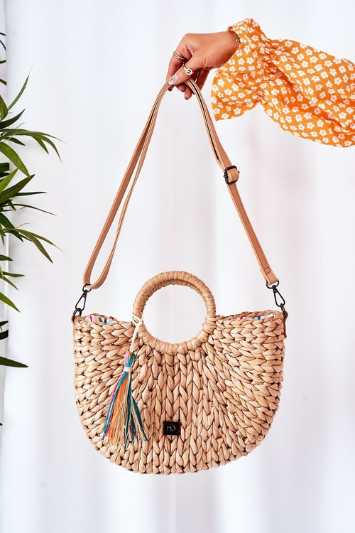 Pleciona Torebka Koszyczek NOBO XK0490 Beżowa