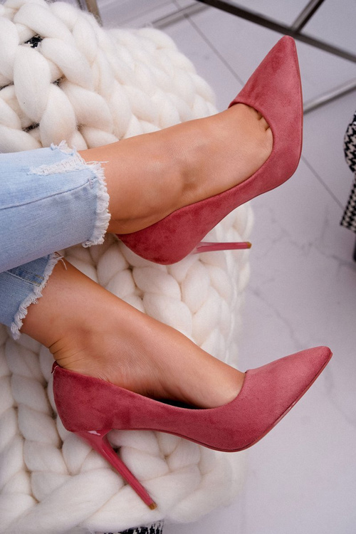 Szpilki Damskie Zamszowe Różowe Betty