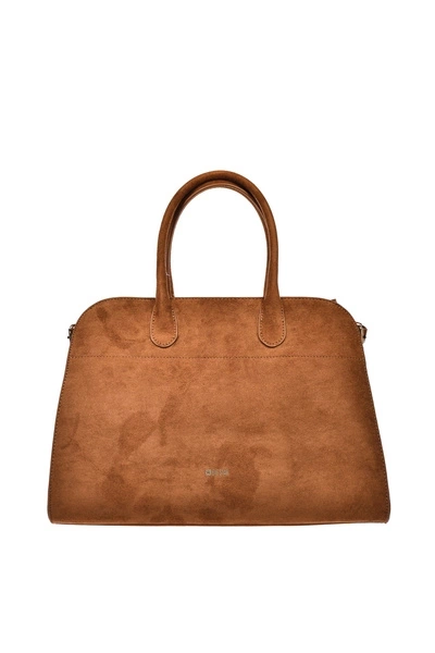 Torba Shopper Damska Z Eko Zamszu Big Star SS574008 Brązowa