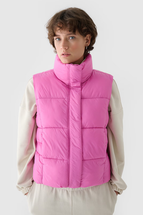 Kamizelka Bezrękawnik Puchowy Z Wypełnieniem Syntetycznym 4F 4FWAW24TVJAF140-54S Różowa