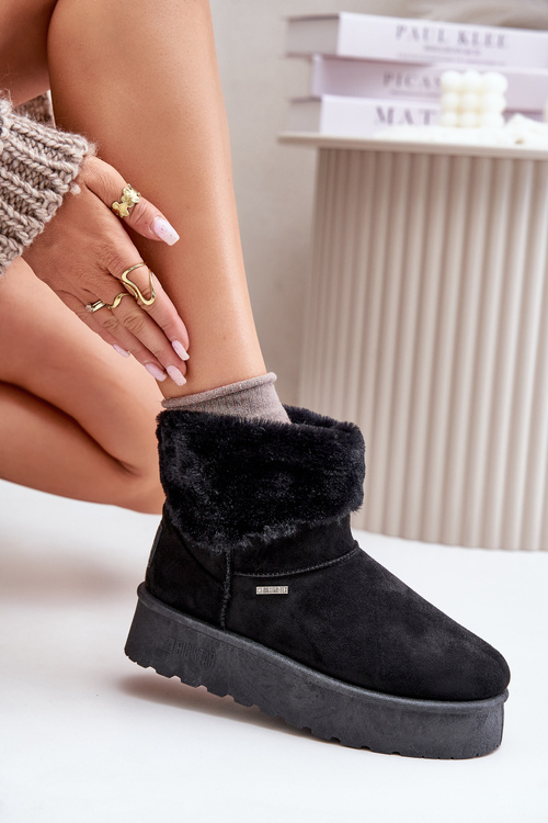 Śniegowce Na Platformie Z Futerkiem Big Star OO274A108 Czarne