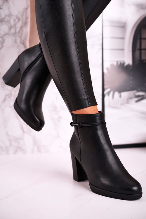 Botki Na Słupku Ocieplane Sergio Leone Czarne BT306