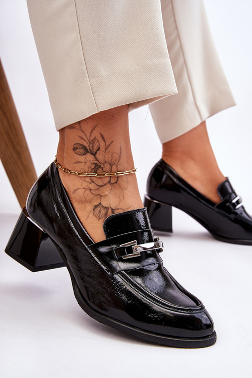 Wygodne Lakierowane Czółenka Czarne Lemar Damira