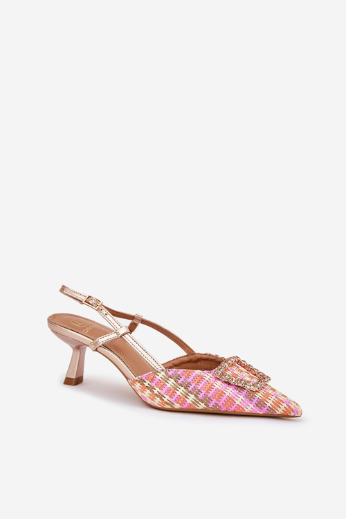 Szpilki Z Ozdobą I Odkrytą Piętą Szampańskie Teminora