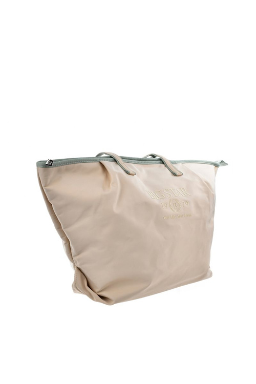 Materiałowa Duża Torba Big Star NN574051 Beżowa