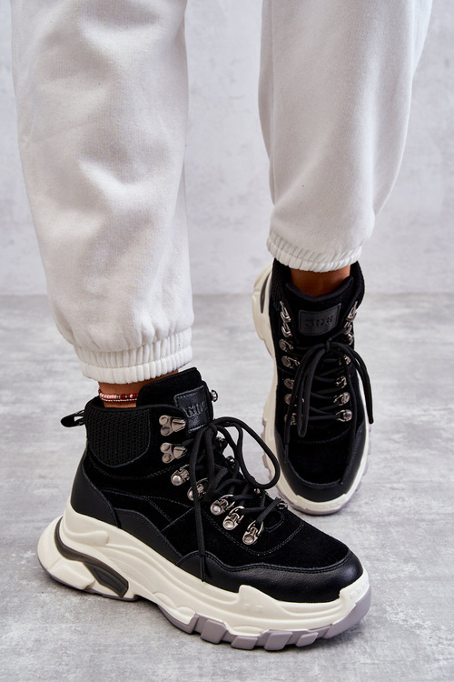 Damskie Wysokie Buty Sportowe GOE KK2N4098 Czarne