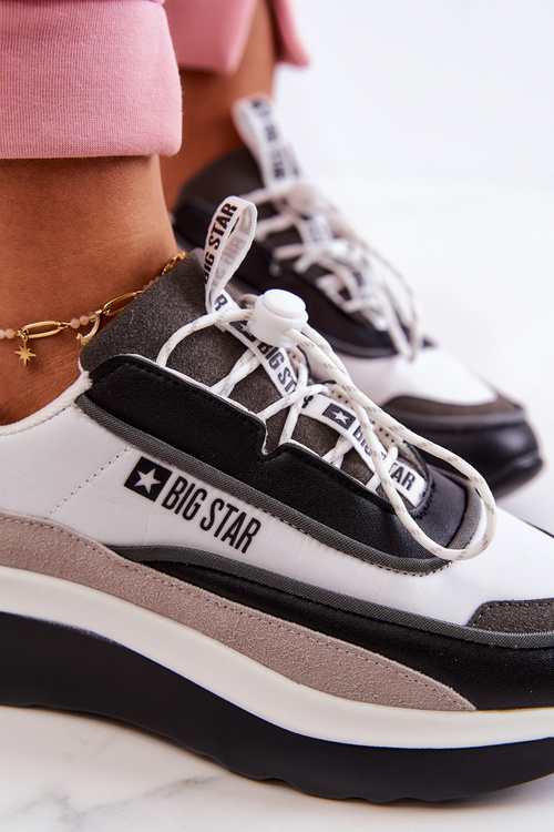 Sportowe Buty Sneakersy Big Star JJ274998 Biało-Czarne