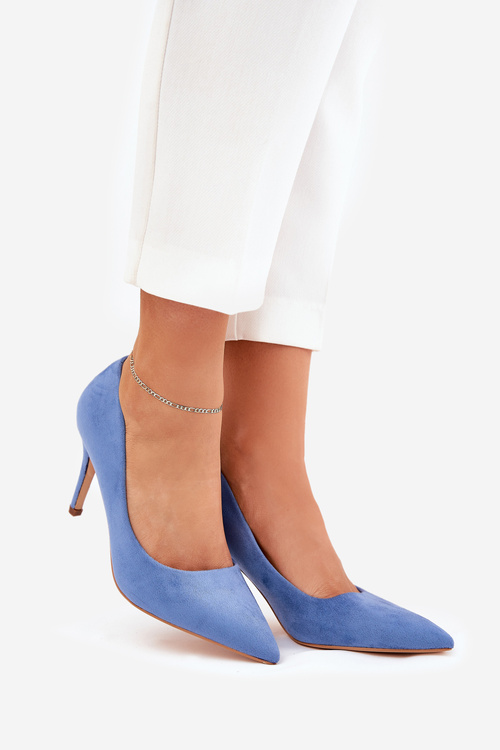 Szpilki Z Eko Zamszu Niebieskie Vannith