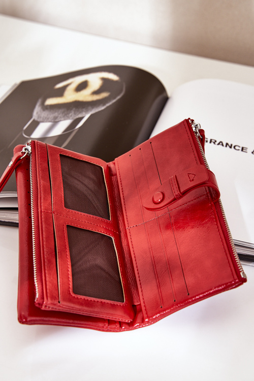 Portfel Damski Z Eko Skóry Czerwony Irinda