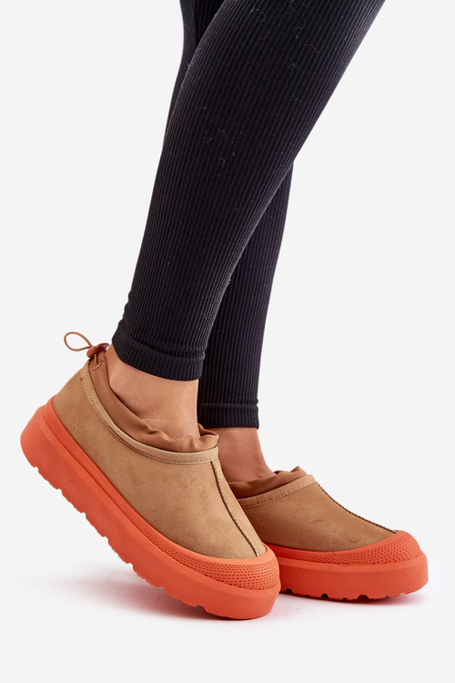 Śniegowce Damskie Na Platformie Z Niską Cholewką Camel Izamine