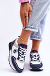 Damskie Sneakersy Memory Foam System Big Star LL274538 Biało-Granatowe