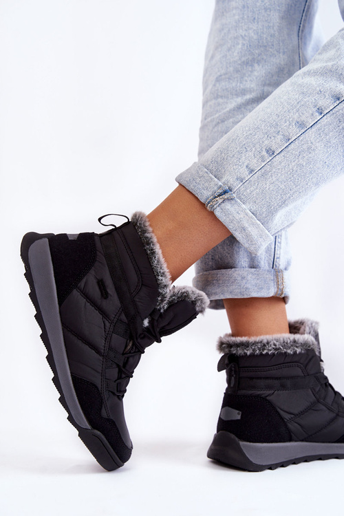 Damskie Ocieplane Śniegowce Cross Jeans KK2R4016C Czarne