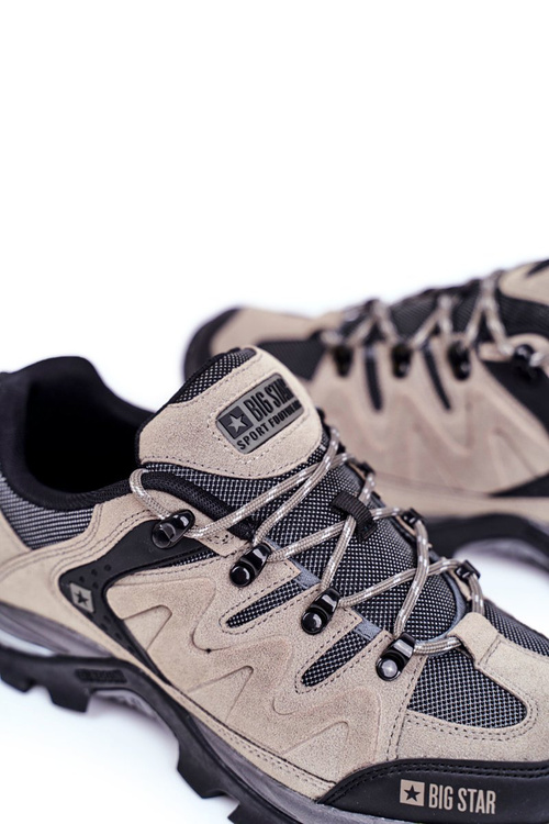 Trekkingowe Męskie Buty Big Star Outdoor Szare GG174281