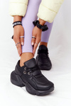 Damskie Sneakersy Na Masywnej Podeszwie Czarne Bubbly