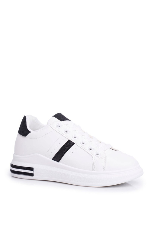 Sportowe Damskie Buty Czarny Brokat Białe Berge