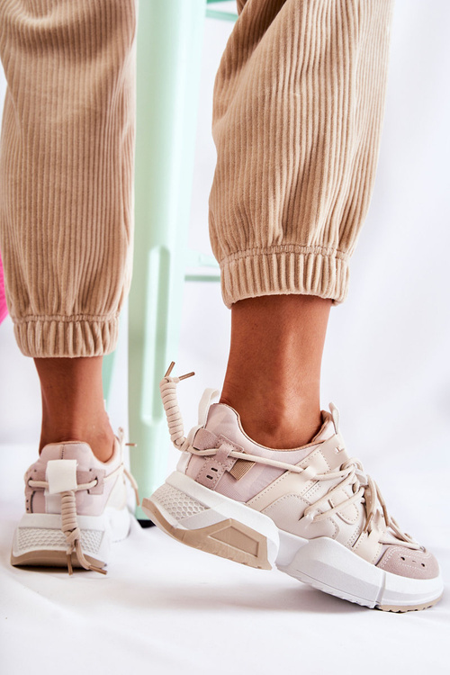 Sneakersy Sportowe Buty Damskie Beżowe Someday
