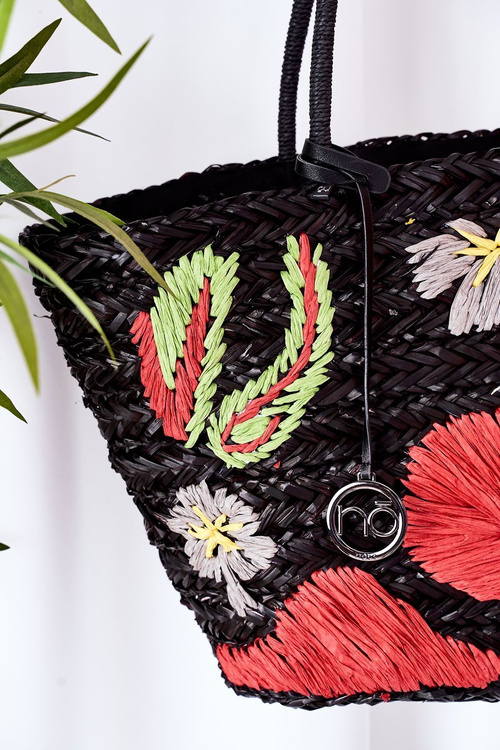 Pleciona Torebka Shopper Na Plażę NOBO XK0300 Czarna