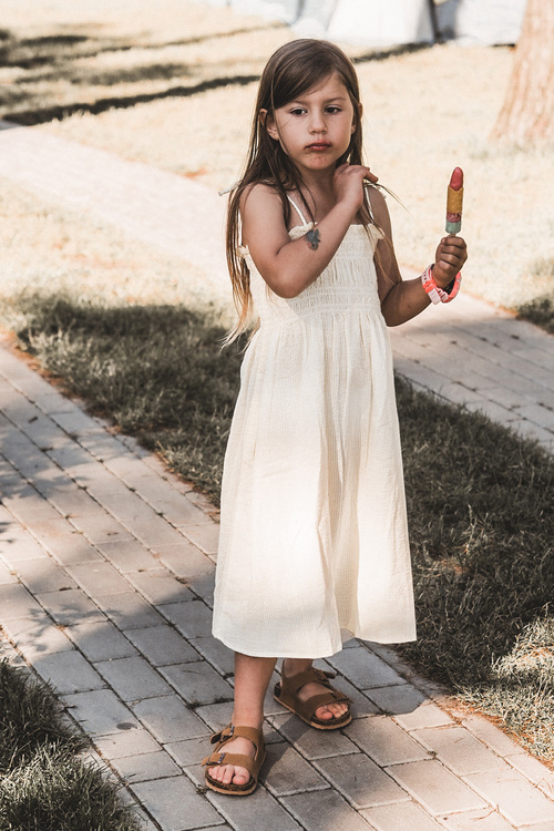 Sandałki Dziecięce Na Korkowej Platformie Zapinane Na Rzep Camel Rorria