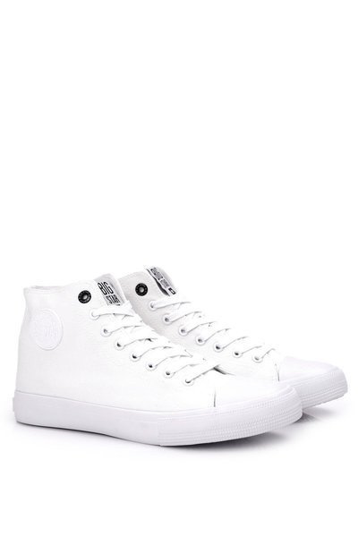 Męskie Klasyczne Wysokie Trampki BIG STAR FF174551 Białe