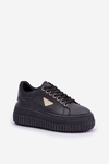 Stylowe Sneakersy Na Masywnej Platformie Czarne Vallexia