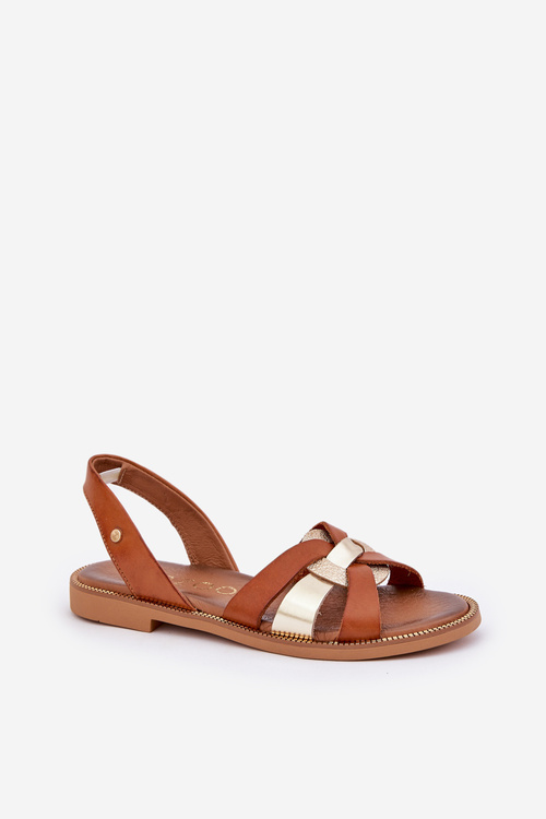 Zazoo 40382 Sandały Damskie Skórzane Brązowe