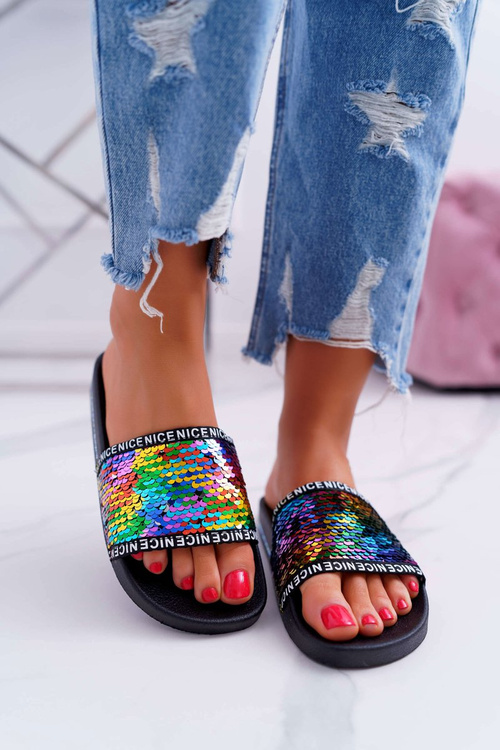 Damskie Klapki Multi Opalizujące Nice