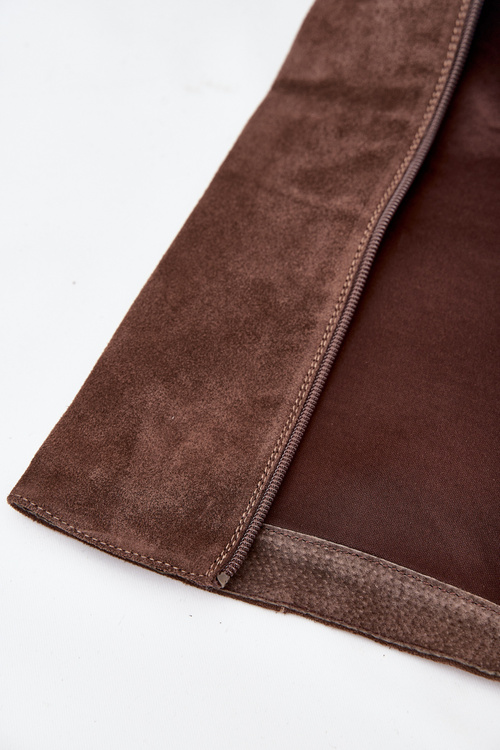 Zamszowe Kozaki Na Słupku Zamek Brązowe Lissara