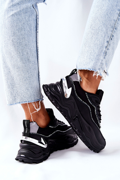 Damskie Sportowe Buty Cross Jeans II2R4018C Czarne