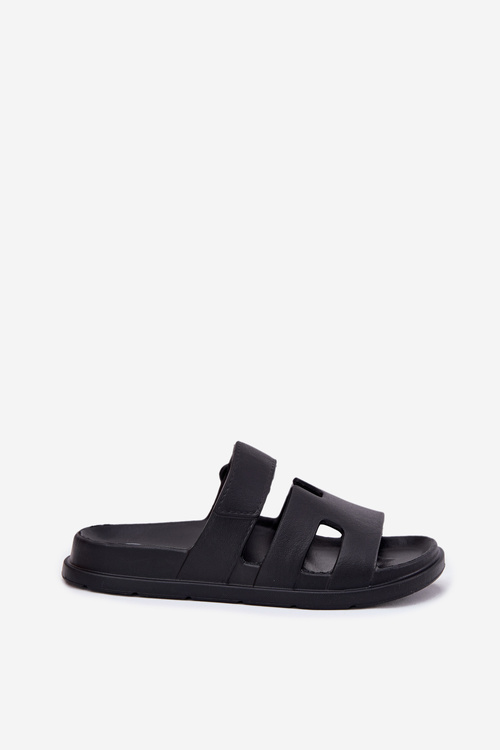 Piankowe Klapki Damskie Czarne Dimelle